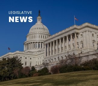 Image of US capitol building with text Legislative News